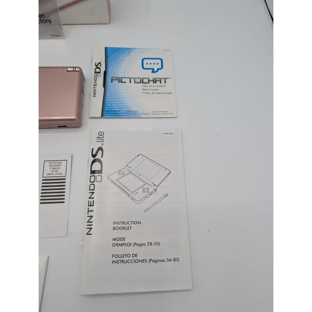 Nintendo DS Lite Coral Pink Console Complete In Box CIB Charger Manual Tested